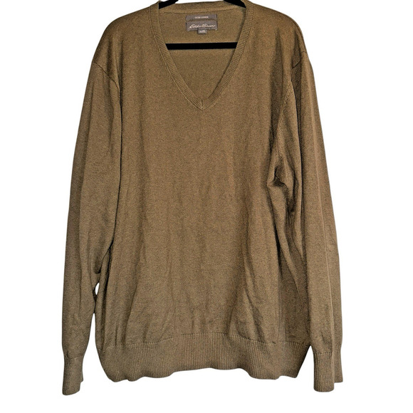 Eddie Bauer Sz 2XL Cotton Cashmere Pullover Sweater Preppy Classic - Picture 1 of 7